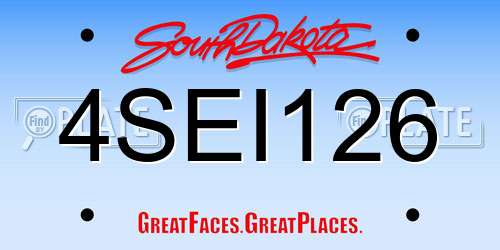 4SEI126 South Dakota License Plate