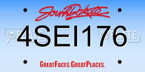 4SEI176 South Dakota License Plate