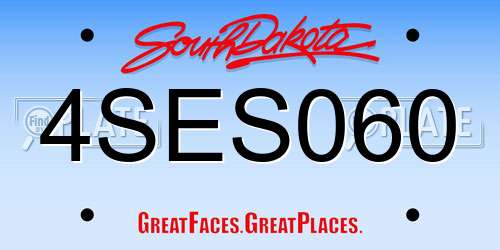 4SES060 South Dakota License Plate