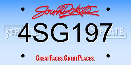 4SG197 South Dakota License Plate
