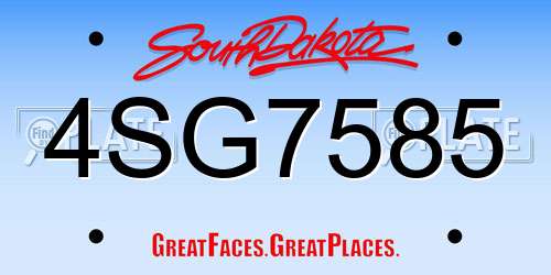 4SG7585 South Dakota License Plate