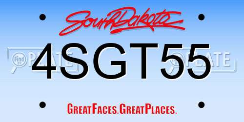 4SGT55 South Dakota License Plate