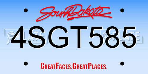 4SGT585 South Dakota License Plate