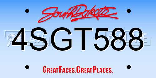 4SGT588 South Dakota License Plate