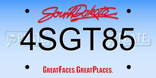 4SGT85 South Dakota License Plate