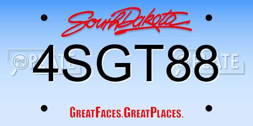 4SGT88 South Dakota License Plate