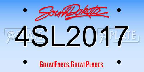 4SL2017 South Dakota License Plate