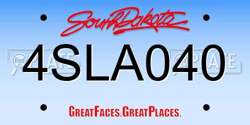 4SLA040 South Dakota License Plate