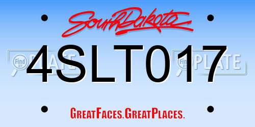 4SLT017 South Dakota License Plate