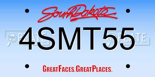 4SMT55 South Dakota License Plate