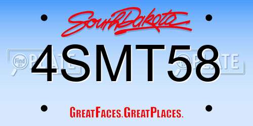 4SMT58 South Dakota License Plate