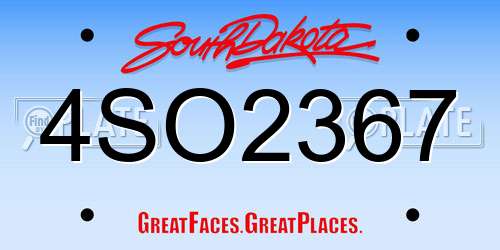 4SO2367 South Dakota License Plate