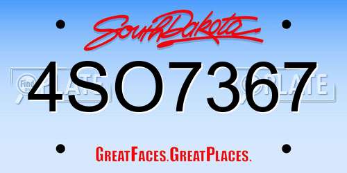4SO7367 South Dakota License Plate