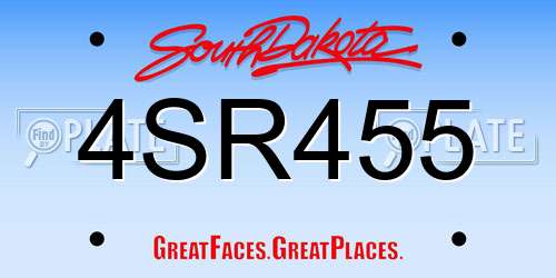 4SR455 South Dakota License Plate