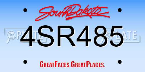 4SR485 South Dakota License Plate