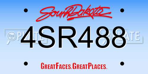 4SR488 South Dakota License Plate