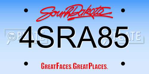 4SRA85 South Dakota License Plate