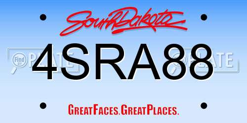 4SRA88 South Dakota License Plate