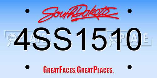 4SS1510 South Dakota License Plate