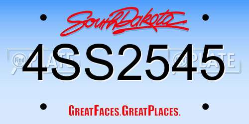 4SS2545 South Dakota License Plate