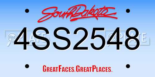 4SS2548 South Dakota License Plate