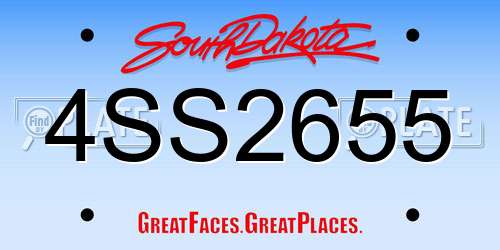 4SS2655 South Dakota License Plate