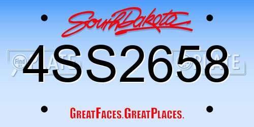 4SS2658 South Dakota License Plate