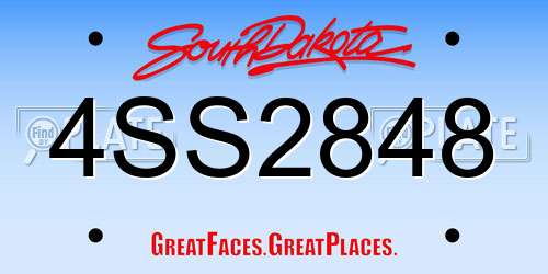 4SS2848 South Dakota License Plate