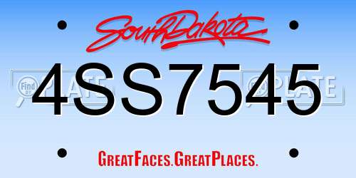 4SS7545 South Dakota License Plate