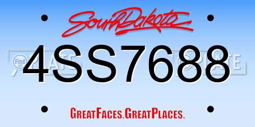 4SS7688 South Dakota License Plate