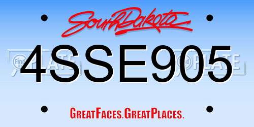 4SSE905 South Dakota License Plate