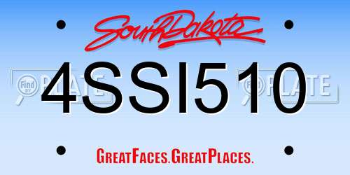 4SSI510 South Dakota License Plate
