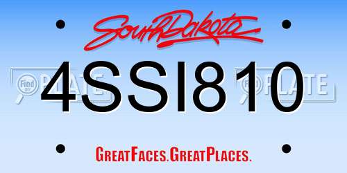 4SSI810 South Dakota License Plate