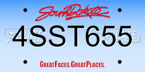 4SST655 South Dakota License Plate