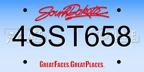 4SST658 South Dakota License Plate