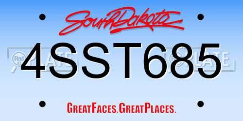 4SST685 South Dakota License Plate