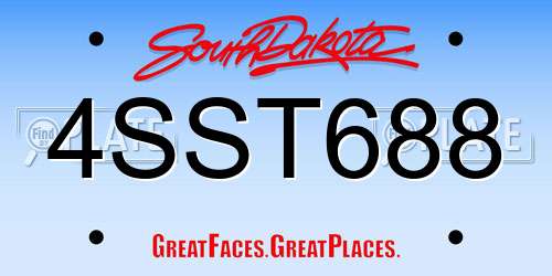 4SST688 South Dakota License Plate