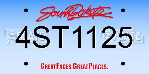 4ST1125 South Dakota License Plate