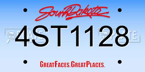4ST1128 South Dakota License Plate