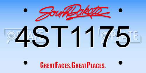 4ST1175 South Dakota License Plate