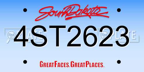 4ST2623 South Dakota License Plate