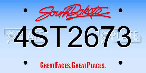 4ST2673 South Dakota License Plate