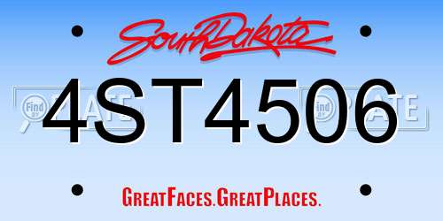 4ST4506 South Dakota License Plate