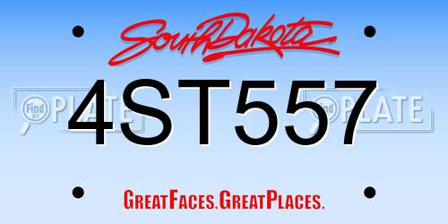 4ST557 South Dakota License Plate