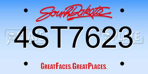 4ST7623 South Dakota License Plate