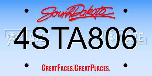 4STA806 South Dakota License Plate