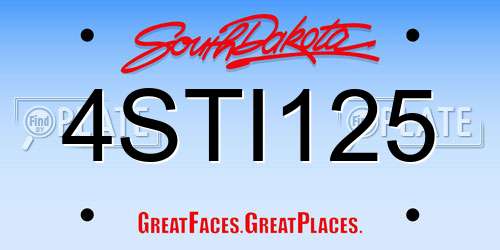 4STI125 South Dakota License Plate