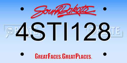 4STI128 South Dakota License Plate