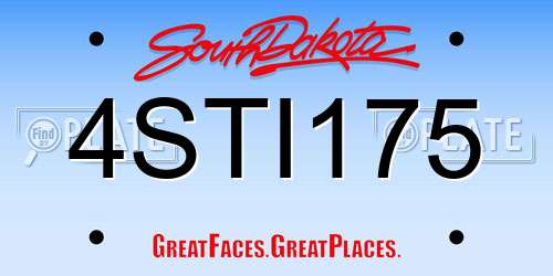 4STI175 South Dakota License Plate
