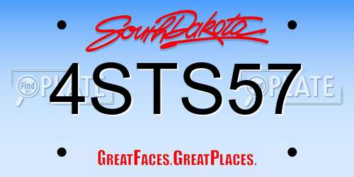 4STS57 South Dakota License Plate